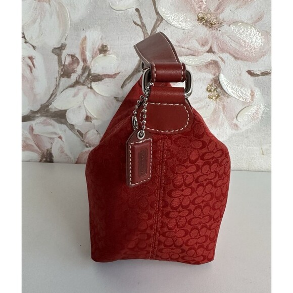 Coach Soho Vintage mini signature top handle red canvas bag new F40589 - Picture 5 of 16